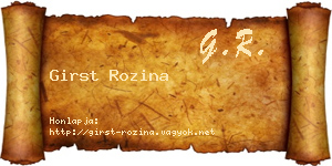 Girst Rozina névjegykártya